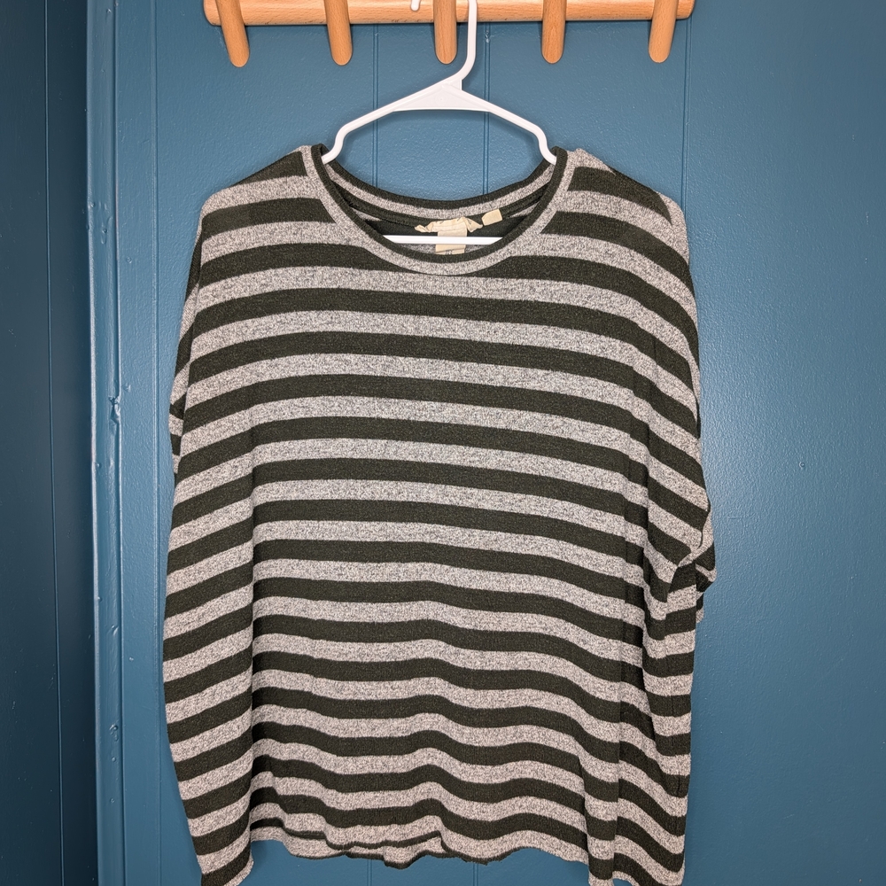 Striped Gray and Black Women's Sweater